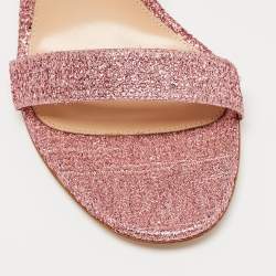 Gianvito Rossi Pink Foil Leather Portofino Sandals Size 41