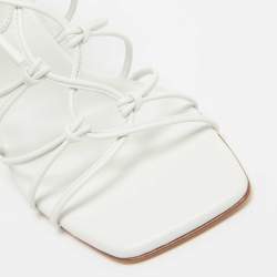 Gianvito Rossi White Leather Minas Ankle Wrap Sandals Size 37
