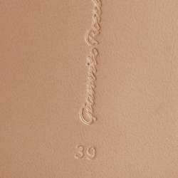 Pre Owned Gianvito Rossi Silver Leather Ankle Wrap Thong Sandals Size 39