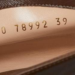 Pre Owned Gianvito Rossi Brown Leather Vamp Peep Toe Booties Size 39