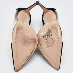 Pre Owned Gianvito Rossi Black Suede and PVC Plexi Pointed Toe Pumps Size 40