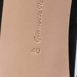 Pre Owned Gianvito Rossi Black Suede and PVC Plexi Pointed Toe Pumps Size 40