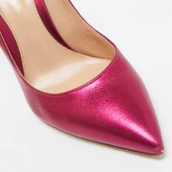 Pre Owned Gianvito Rossi Metallic Pink Leather Gianvito Pumps Size 37