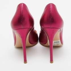 Pre Owned Gianvito Rossi Metallic Pink Leather Gianvito Pumps Size 37