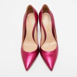 Pre Owned Gianvito Rossi Metallic Pink Leather Gianvito Pumps Size 37