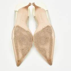 Pre Owned Gianvito Rossi Cream Patent Plexi Pumps Size 38