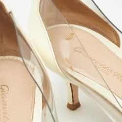 Pre Owned Gianvito Rossi Cream Patent Plexi Pumps Size 38