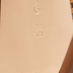 Pre Owned Gianvito Rossi Brown Woven Leather Lace Up Ankle Boots Size 38.5