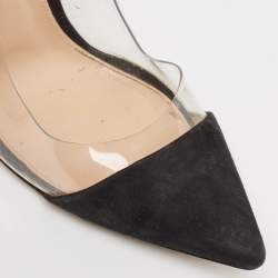 Gianvito Rossi Black Suede and PVC Plexi Pumps Size 38