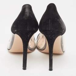 Gianvito Rossi Black Suede and PVC Plexi Pumps Size 38