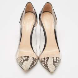 Gianvito Rossi Multicolor Python Leather and PVC Plexi Pumps Size 38