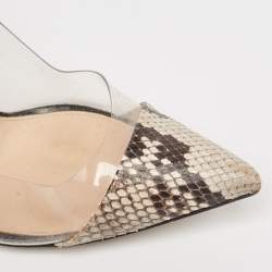 Gianvito Rossi Multicolor Python Leather and PVC Plexi Pumps Size 38