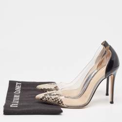 Gianvito Rossi Multicolor Python Leather and PVC Plexi Pumps Size 38