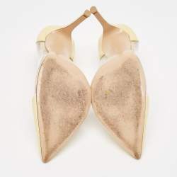 Pre Owned Gianvito Rossi Yellow Leather and PVC Plexi Pumps Size 38