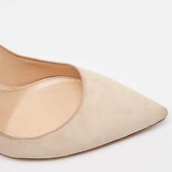 Pre Owned Gianvito Rossi Beige Suede Pointed Toe Pumps Size 37.5 