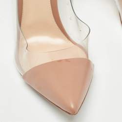 Pre Owned Gianvito Rossi Pink Leather and PVC Plexi Pumps Size 40.5