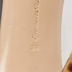 Pre Owned Gianvito Rossi Brown/Beige Leopard Print Calf Hair and PVC Plexi Pumps Size 39