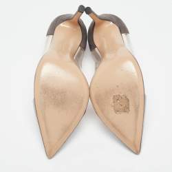 Pre Owned Gianvito Rossi Tricolor Suede and PVC Plexi Pumps Size 38