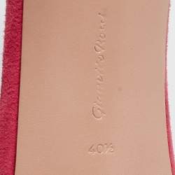 Pre Owned Gianvito Rossi Pink Suede Portofino Ankle Strap Sandals Size 40.5