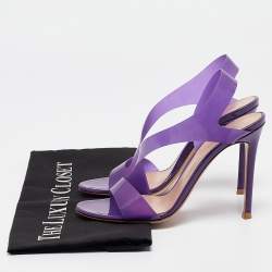 Pre Owned Gianvito Rossi Purple PVC Metropolis Sandals Size 36