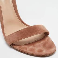 Pre Owned Gianvito Rossi Brown Suede Portofino Ankle Strap Sandals Size 40