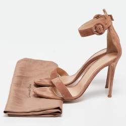 Pre Owned Gianvito Rossi Brown Suede Portofino Ankle Strap Sandals Size 40