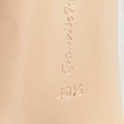 Pre Owned Gianvito Rossi Beige/Transparent Leather and PVC Virtua Pointed Toe Mules Size 40.5