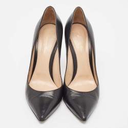 Gianvito Rossi Black Leather Pointed Toe Pumps Size 40