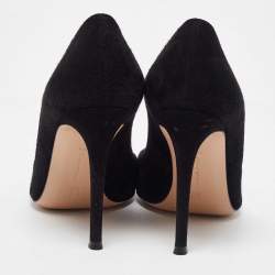 Pre Owned Gianvito Rossi Black Suede Gianvito 105 Pointed Toe Pumps Size 38.5