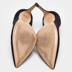 Pre Owned Gianvito Rossi Black Suede Gianvito 105 Pointed Toe Pumps Size 38.5