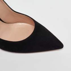 Pre Owned Gianvito Rossi Black Suede Gianvito 105 Pointed Toe Pumps Size 38.5