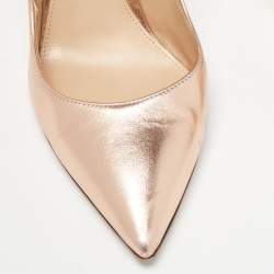 Pre Owned Gianvito Rossi Dull Gold Leather Gianvito 105 Pumps Size 36.5