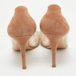 Gianvito Rossi Beige/Transparent PVC and Suede Plexi Pumps Size 36