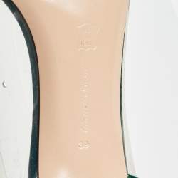 Pre Owned Gianvito Rossi Green/Transparent Patent and PVC Plexi Pumps Size 39