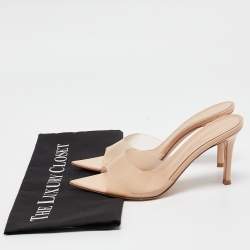 Pre Owned Gianvito Rossi Beige PVC Elle Slide Sandals Size 36.5