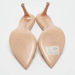 Pre Owned Gianvito Rossi Beige PVC Elle Slide Sandals Size 36.5