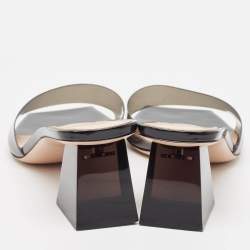 Pre Owned Gianvito Rossi Black PVC Cosmic Slide Sandals Size 37