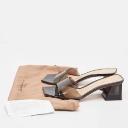 Pre Owned Gianvito Rossi Black PVC Cosmic Slide Sandals Size 37