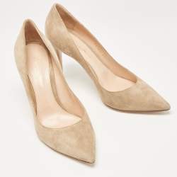 Pre Owned Gianvito Rossi Beige Suede Gianvito 105 Pumps Size 41
