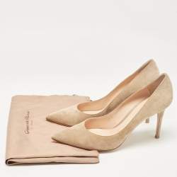 Pre Owned Gianvito Rossi Beige Suede Gianvito 105 Pumps Size 41