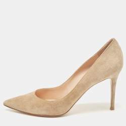 Pre Owned Gianvito Rossi Beige Suede Gianvito 105 Pumps Size 41