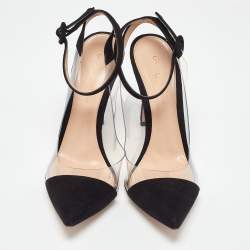 Gianvito Rossi Black PVC and Suede D'orsay Pumps Size 38
