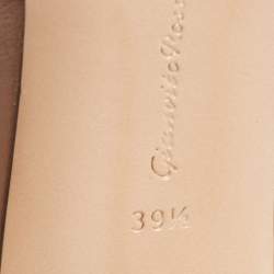 Pre Owned Gianvito Rossi Beige Leather and Mesh Alisia Slide Sandals Size 39.5