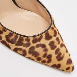 Pre Owned Gianvito Rossi Brown Calf Hair Pointed Toe Pumps Size 39