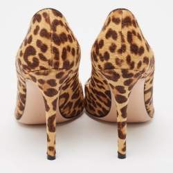 Pre Owned Gianvito Rossi Brown Calf Hair Pointed Toe Pumps Size 39