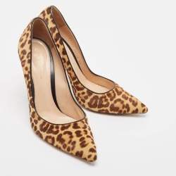 Pre Owned Gianvito Rossi Brown Calf Hair Pointed Toe Pumps Size 39