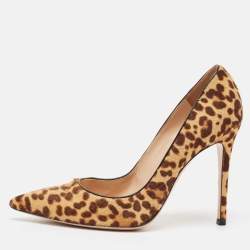 Pre Owned Gianvito Rossi Brown Calf Hair Pointed Toe Pumps Size 39