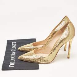 Pre Owned Gianvito Rossi Gold Sequins Gianvito Pumps Size 41