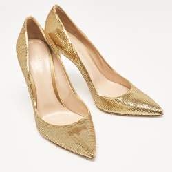 Pre Owned Gianvito Rossi Gold Sequins Gianvito Pumps Size 41