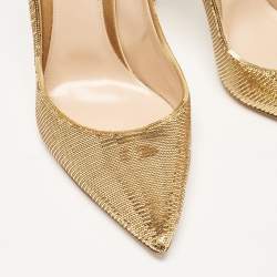Pre Owned Gianvito Rossi Gold Sequins Gianvito Pumps Size 41